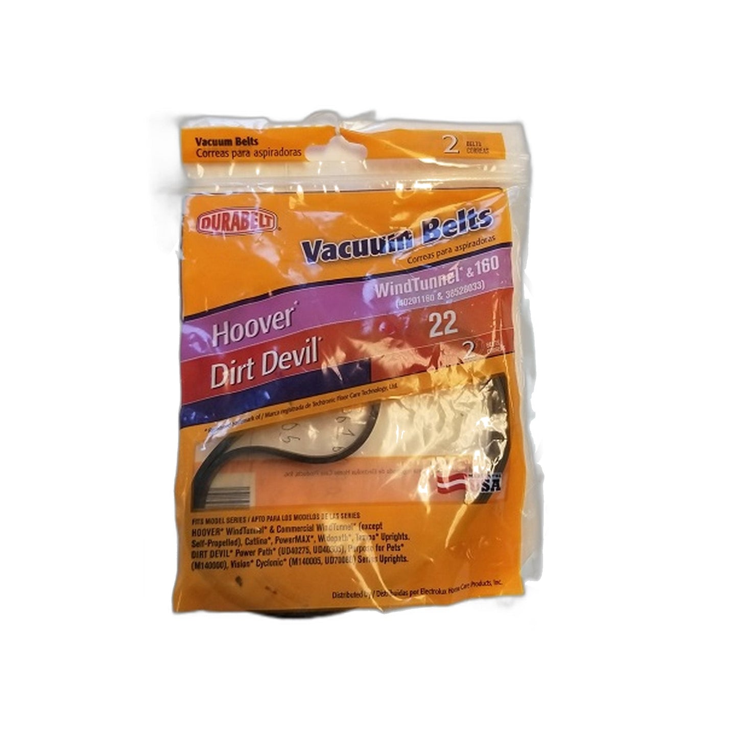 Hoover WindTunnel & Dirt Devil 22 Vacuum Belt, 2-Pack (Style 033)