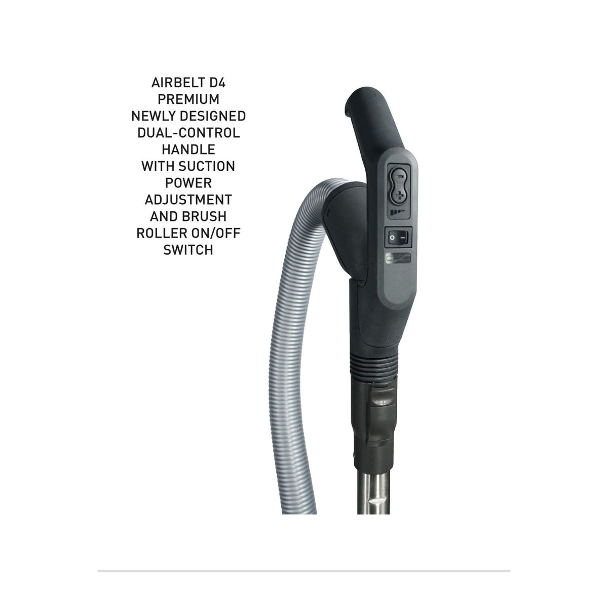 SEBO AIRBELT D4 Premium Canister Vacuum with ET-1 Power Head and Parquet Brush (Black)