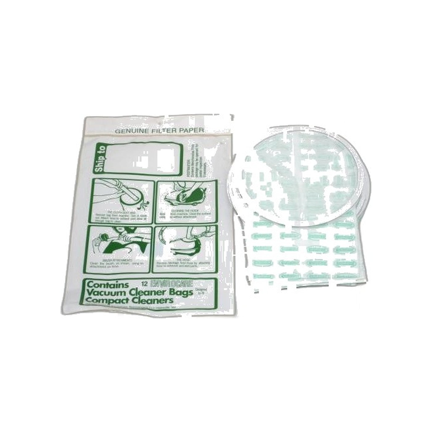 Dust Care Backpack / Compact Canister Paper Bags - 12 Pack, 2 Ply