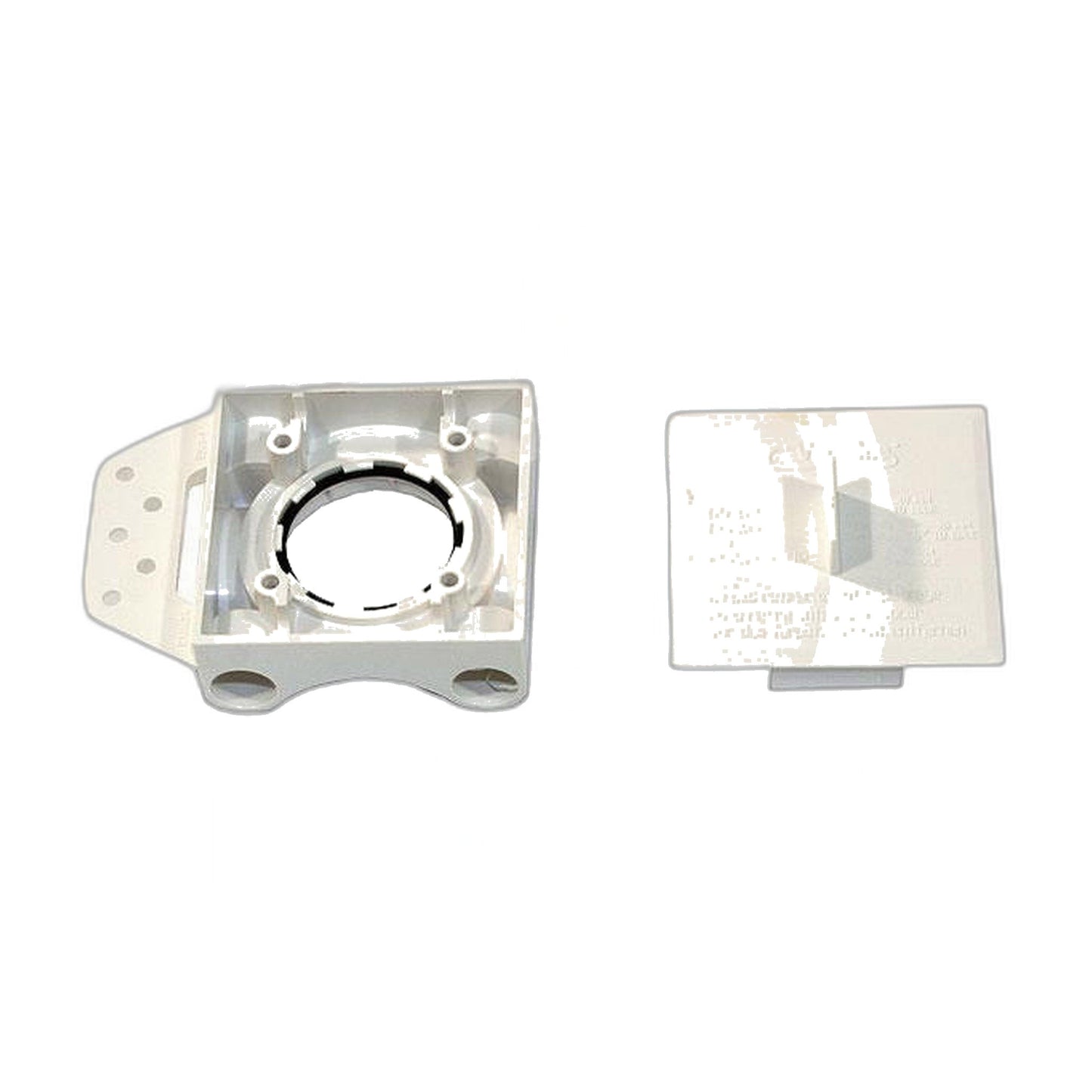 Vaculine ES Inlet Valve Mounting Plate with Plaster Guard, White