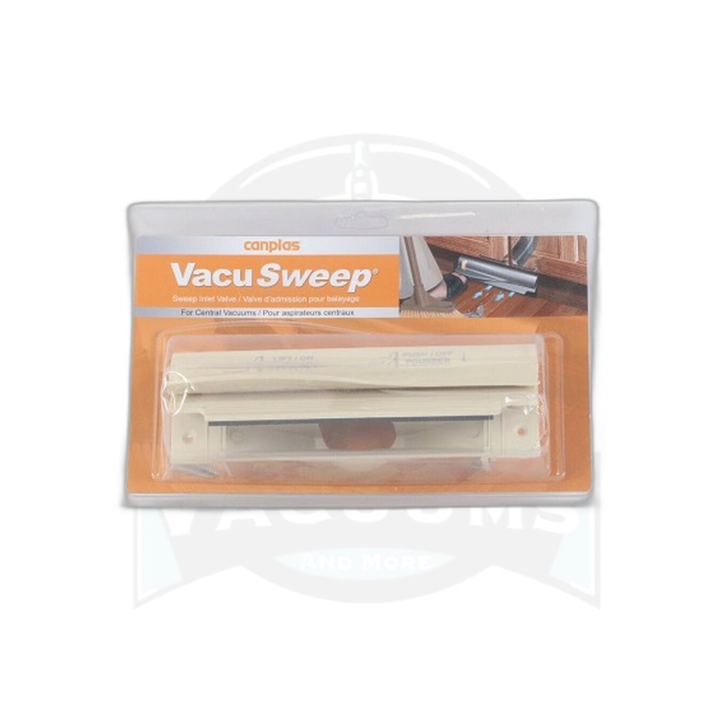 Vaculine VacuSweep Inlet Valve, Ivory, Central Vacuum Floor Inlet