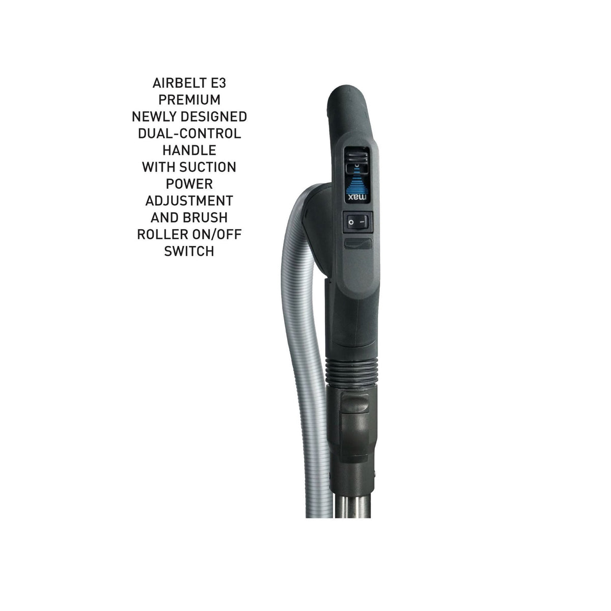 SEBO AIRBELT E3 Premium Canister Vacuum with ET-1 Power Head and Parquet Brush (Graphite)