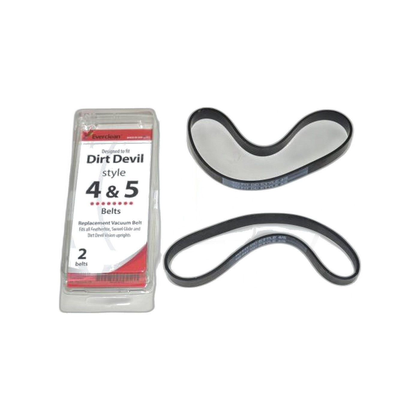 Dirt Devil Style 4 and 5 Belt (2 Pack) - Flat Vacuum Belt Replacement