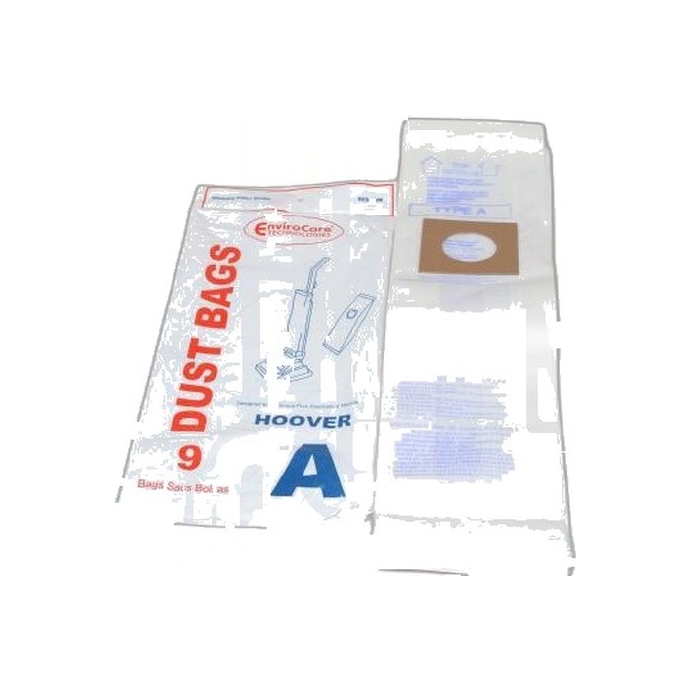 Hoover A Upright Paper Bags - 9 Pack, 2 Ply - Replacement Envirocare