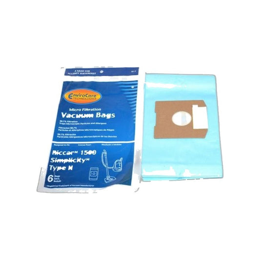 Type H Micro Paper Bags - Riccar/Simplicity - 6 Pack - 1400/1500/1700/1800 Series