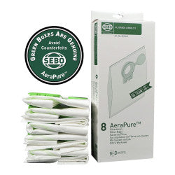 SEBO Filter Bag Box - D4 8-Pack Three-Layer Ultra Bags - SEBO