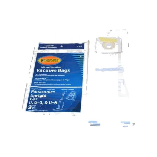 Upright Enviro Paper Bags - Panasonic U-3 / U-6 (9-Pack)