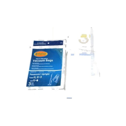 Micro Upright Paper Bags - Panasonic U-3/U-6 - 3 Pack