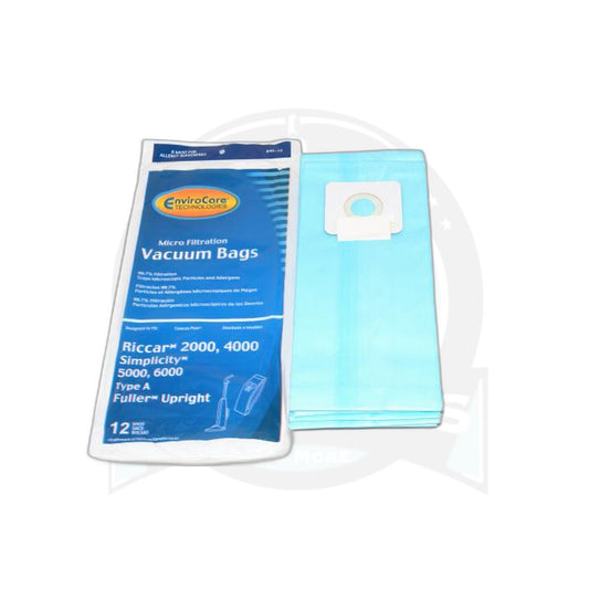 Clean Max Type A Paper Bags - Fits Carpet Pro CPU-1, CPU-2 Series - 12 Pack - Clean Max