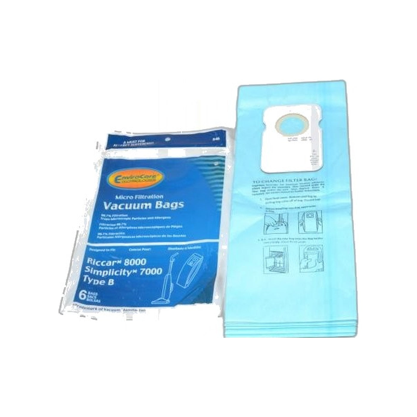 Simplicity B Micro Paper Bags - Riccar - 6 Pack - 7000/8000 Series