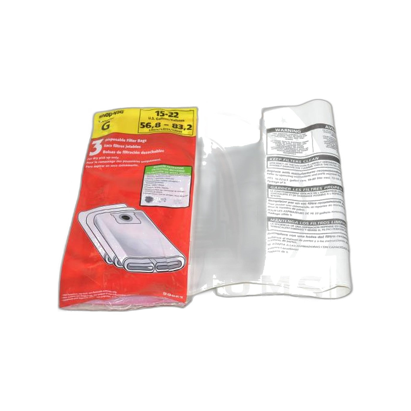 Shop-Vac Type G Paper Bags - 15-22 Gallon, 3 Pack