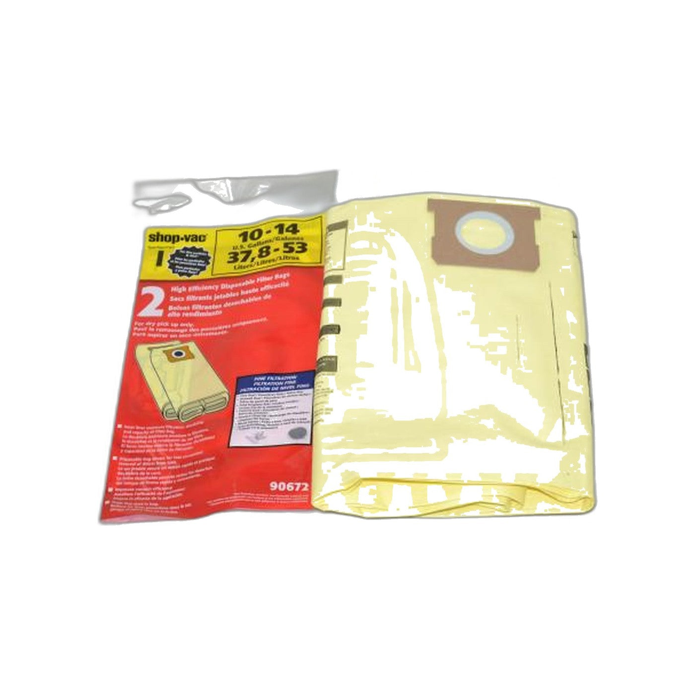Shop-Vac Type I High Efficiency Drywall Paper Bags - 10-14 Gallon, 2 Pack