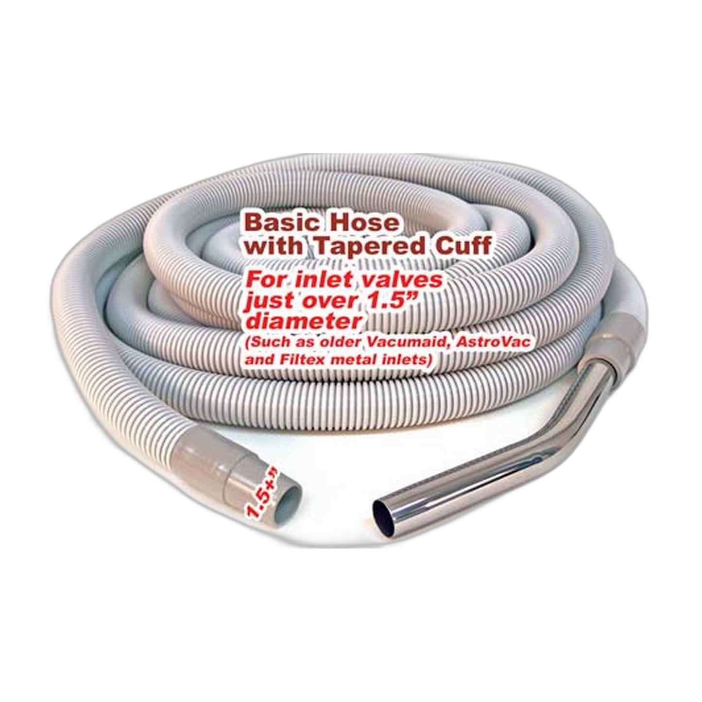 30 ft Basic Central Vacuum Hose with Tapered Cuff