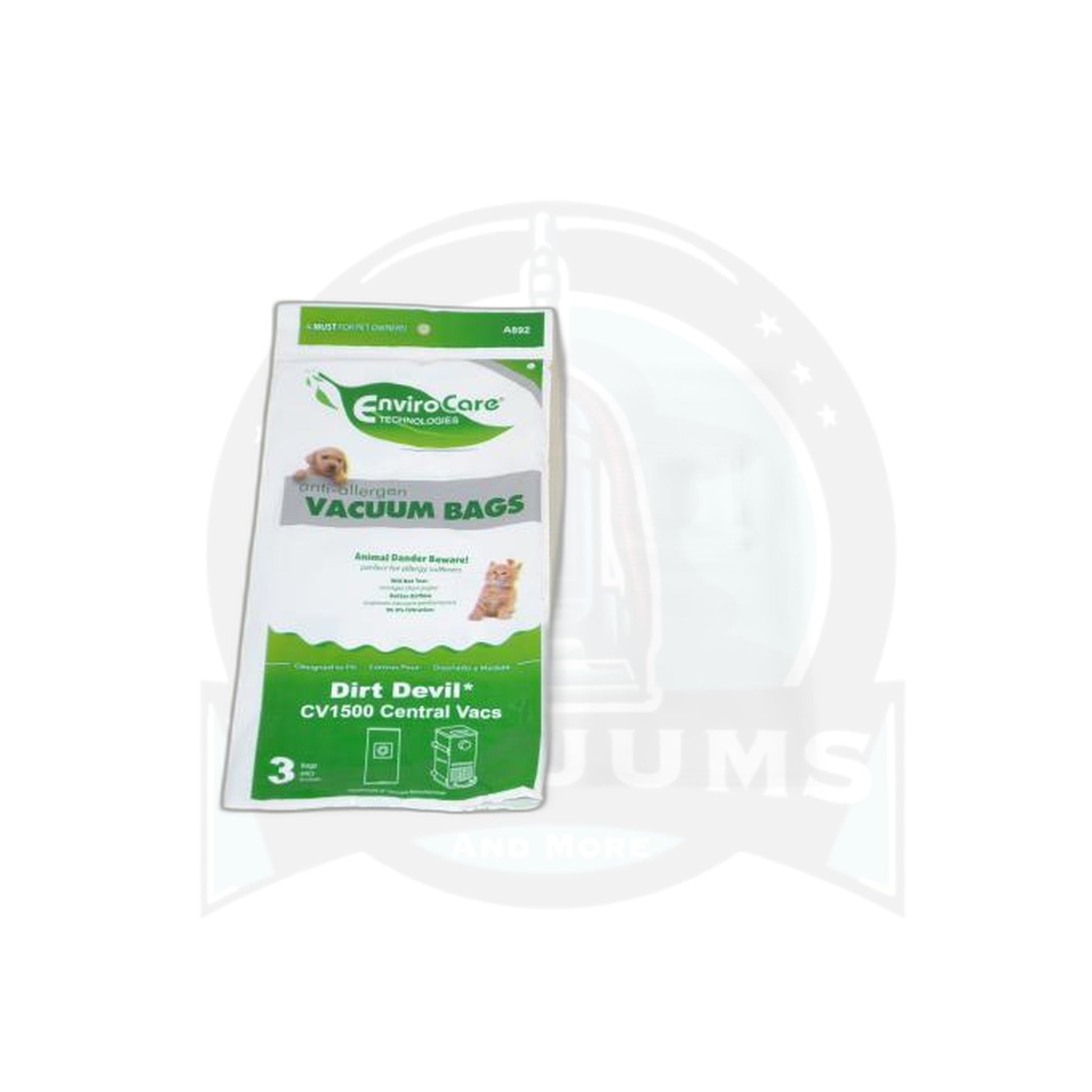 Dirt Devil Central Vacuum Allergen Cloth Bags 3-Pack - Dirt Devil