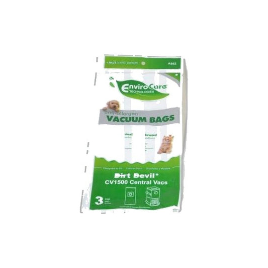 Dirt Devil Central Vacuum Allergen Cloth Bags 3-Pack