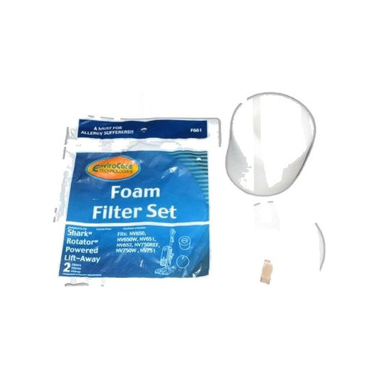 Shark Navigator NV650/NV750 Bagless Vacuum Foam Filter, 2-Pack