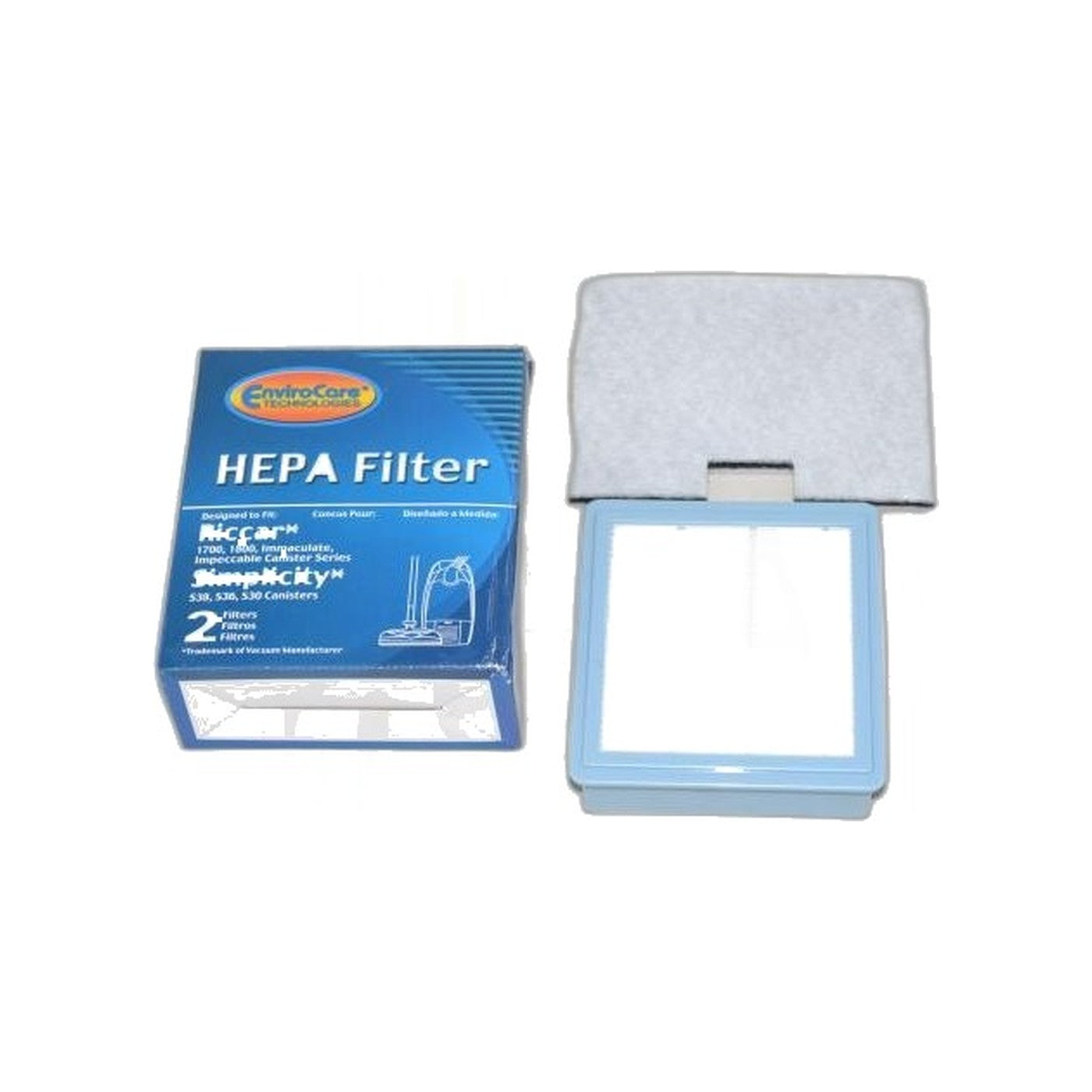 Riccar 1700/1800 Series HEPA and Charcoal Filter Set - 2 Pack