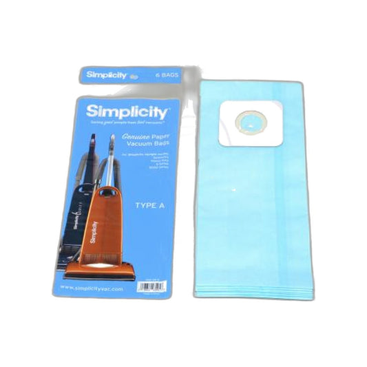 Carpet Pro Simplicity / Riccar Type A Upright Paper Bags - 6-Pack