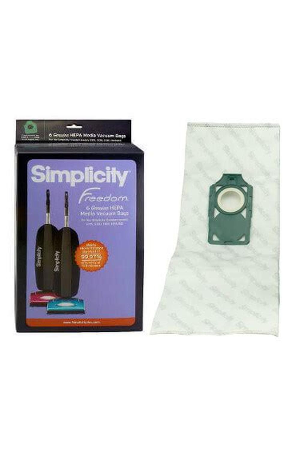 Cordless Freedom Self-Sealing HEPA Media Bags 6 Pk with Charcoal 6 Pk - Simplicity