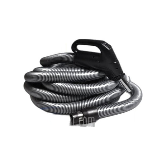 Wessel Werk 35 Ft Low Voltage Hose Assembly with Button and Gas Pump Grip - Black and Silver