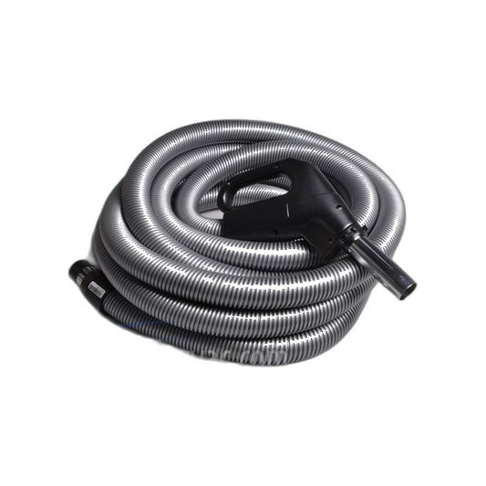 Plastiflex Low-Voltage Hose Assembly, No Button, 35 Ft, 1 3/8", Silver/Black Grip