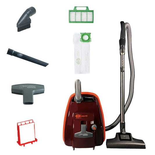 AIRBELT K2 Turbo, with turbo head (8365GS) and parquet brush (black cherry) - SEBO