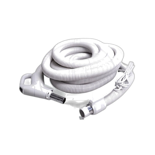 Plastiflex 30 ft Dual-Voltage Central Vacuum Hose with Pigtail, Grey