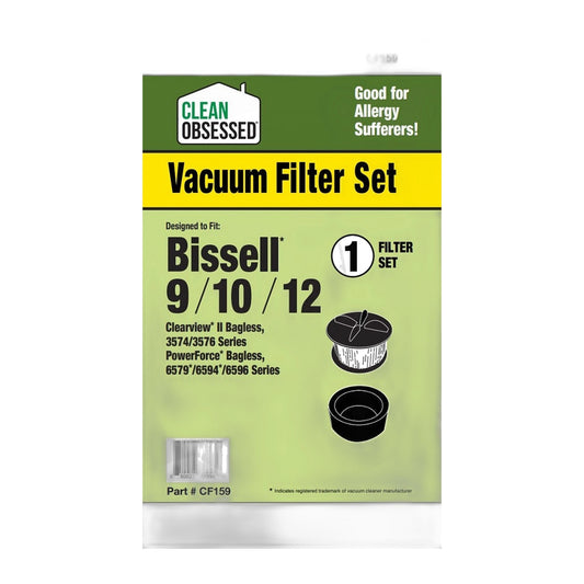 Clean Obsessed Bissell Style 9/10/12 Filter Set (Pre & Post Motor)