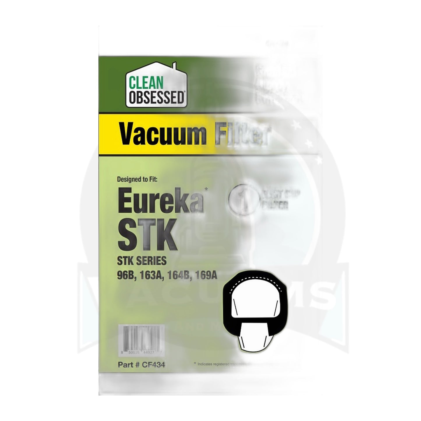 Eureka Stick Vac Dust Cup Filter for STK Series 96B, 162A, 164B, 169A