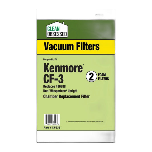 Clean Obsessed CF-3 Foam Filter 2-Pack for Kenmore Uprights (86888)