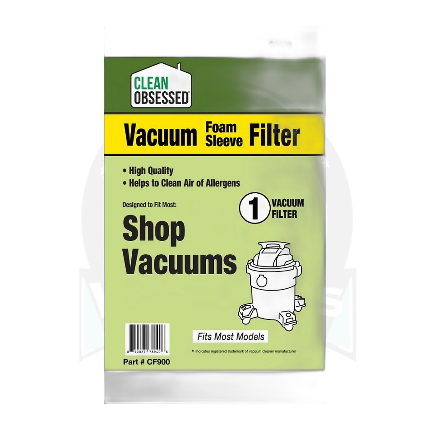 Clean Obsessed Shop Vac Foam Sleeve Filter, 8" x 8" x 6.25"