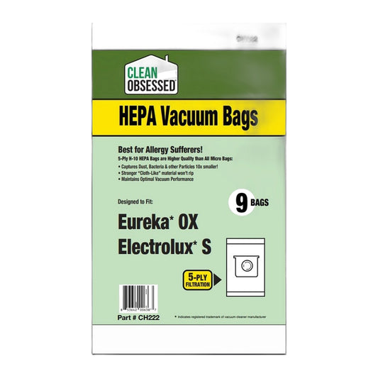 Eureka Type OX / Electrolux Type S HEPA Vacuum Bags, 9-Pack