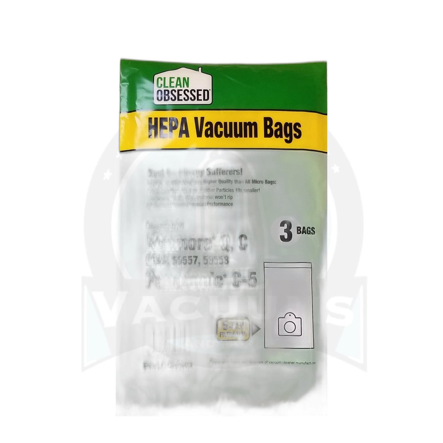 Kenmore 5055 50558 Type Q HEPA Vacuum Bags, 3-Pack