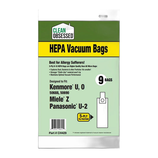 Kenmore Type U/O HEPA Filter Bags for 50688, 50690 (9-Pack)