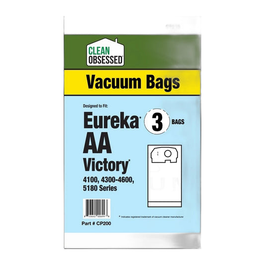 Clean Obsessed Type AA Micro Paper Vacuum Bags for Eureka (3-Pack)