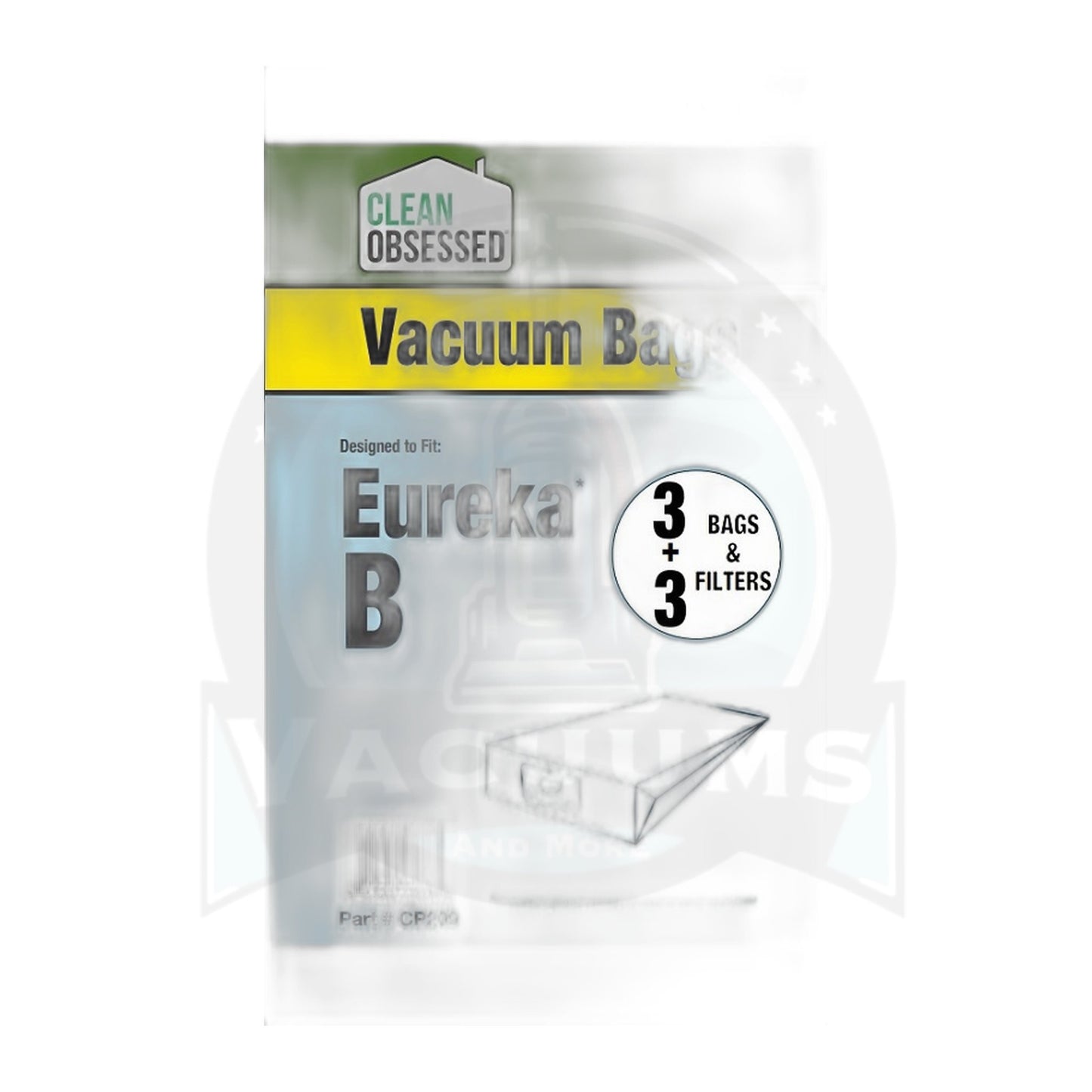 Clean Obsessed Type B Micro Paper Vacuum Bags for Eureka (3-Pack)