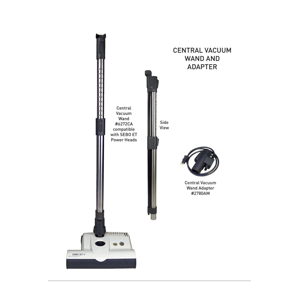 SEBO ET-2 Power Head with On/Off Switch — Black