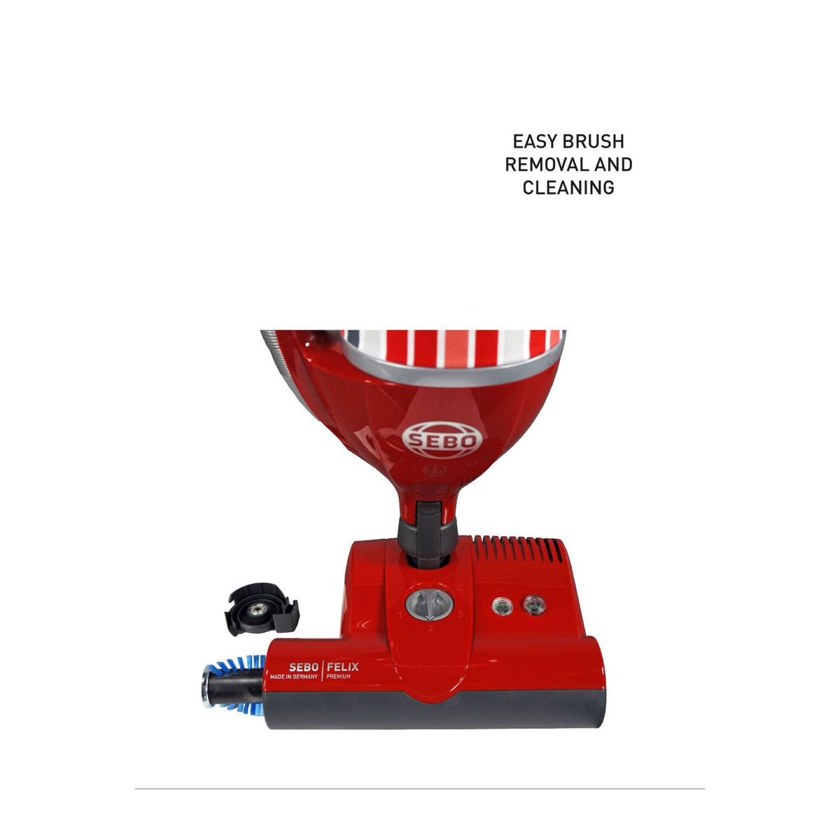 SEBO FELIX Premium Upright Vacuum with ET-1 Power Head and Parquet Brush, Rosso Red