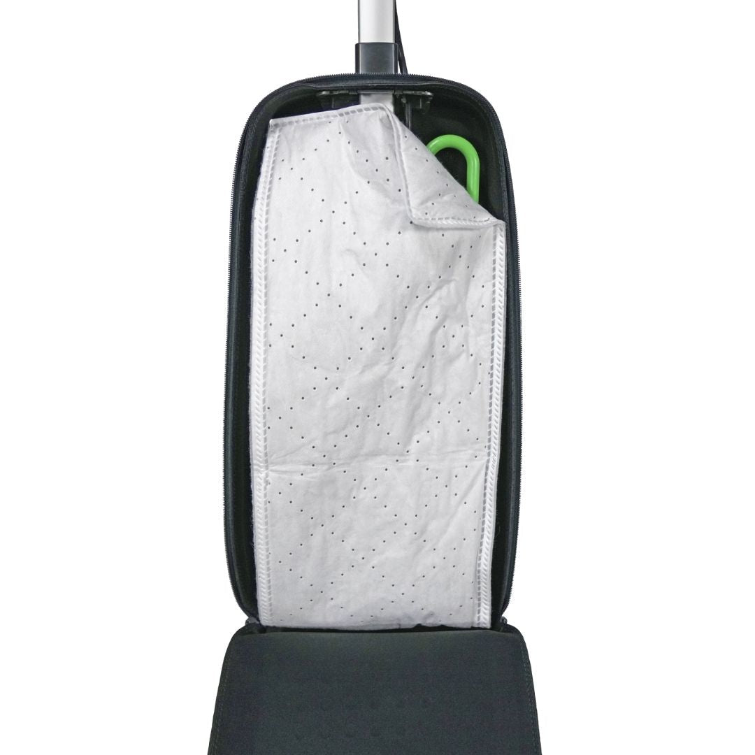 SEBO CE12 bag fitted in a compatible vacuum; vacuum shown for fitment only