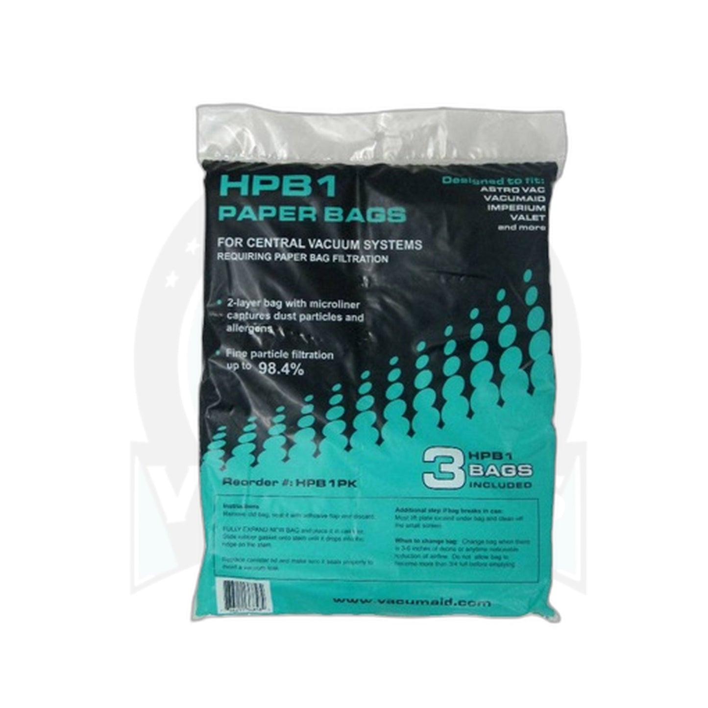 VacuMaid HPB1PK 3-Layer Synthetic Central Vacuum Bags, 3-Pack Original