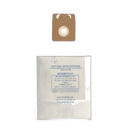 Nilfisk GD1010 & VP300 Paper Vacuum Bags (10-Pack)