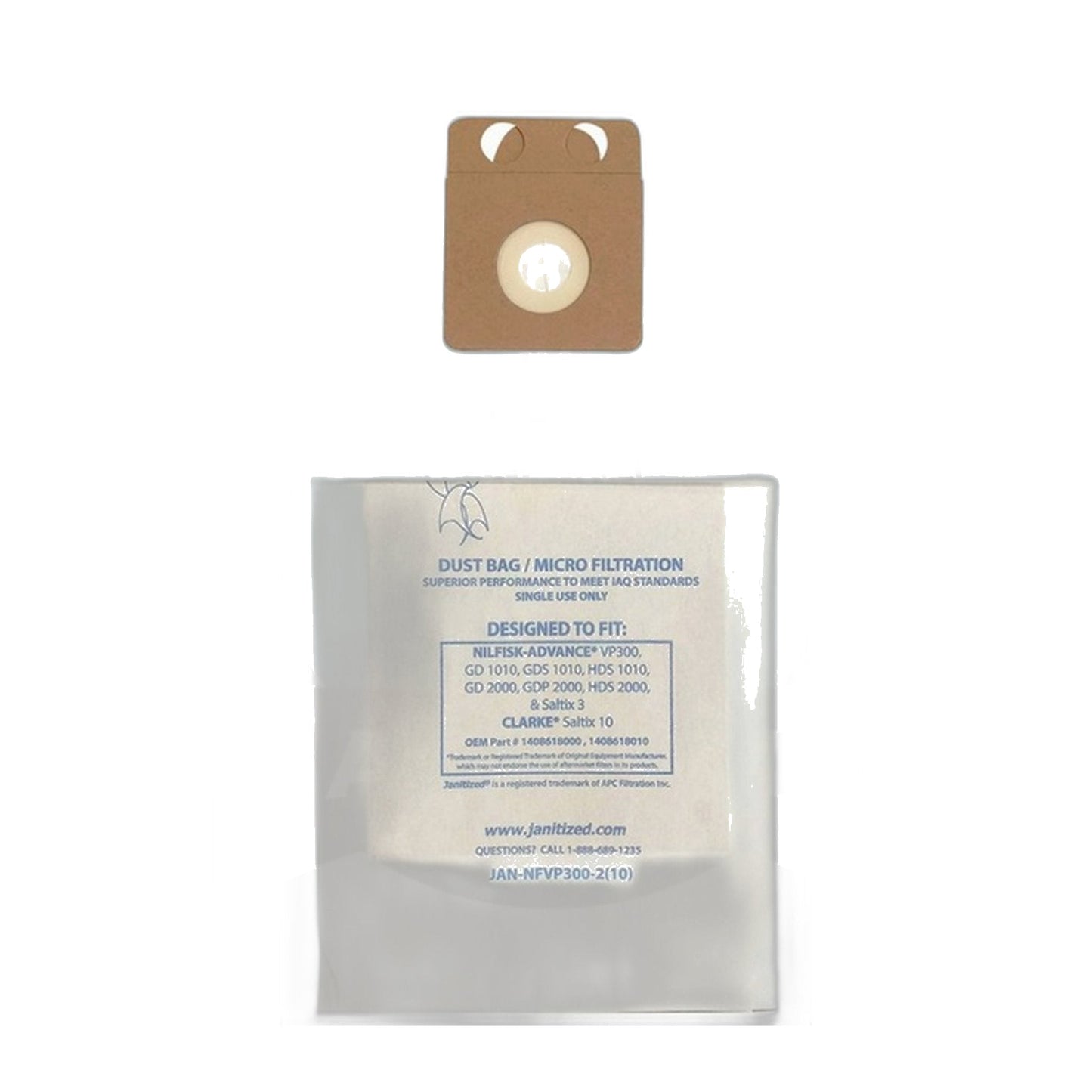 Nilfisk GD1010 & VP300 Paper Vacuum Bags (10-Pack)