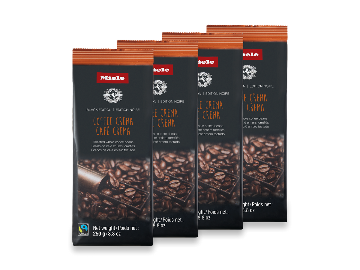 Miele Black Edition Café Crema whole coffee beans, four 250 g bags, 12792180