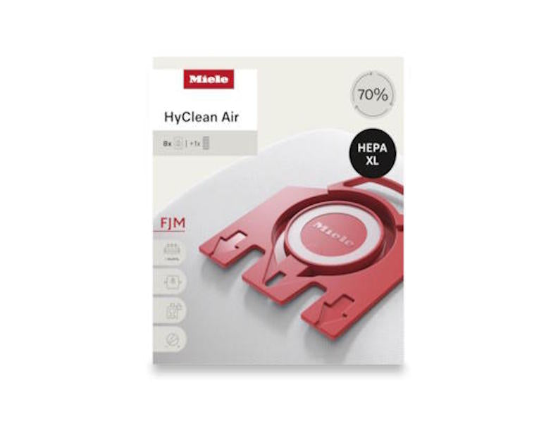 Miele FJM HyClean Air Allergy XL pack 12909790 with eight vacuum bags and HEPA filter