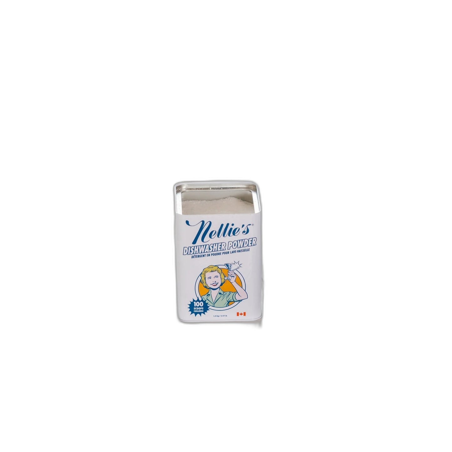 Nellie's Dishwasher Powder Tin, 100 Scoops