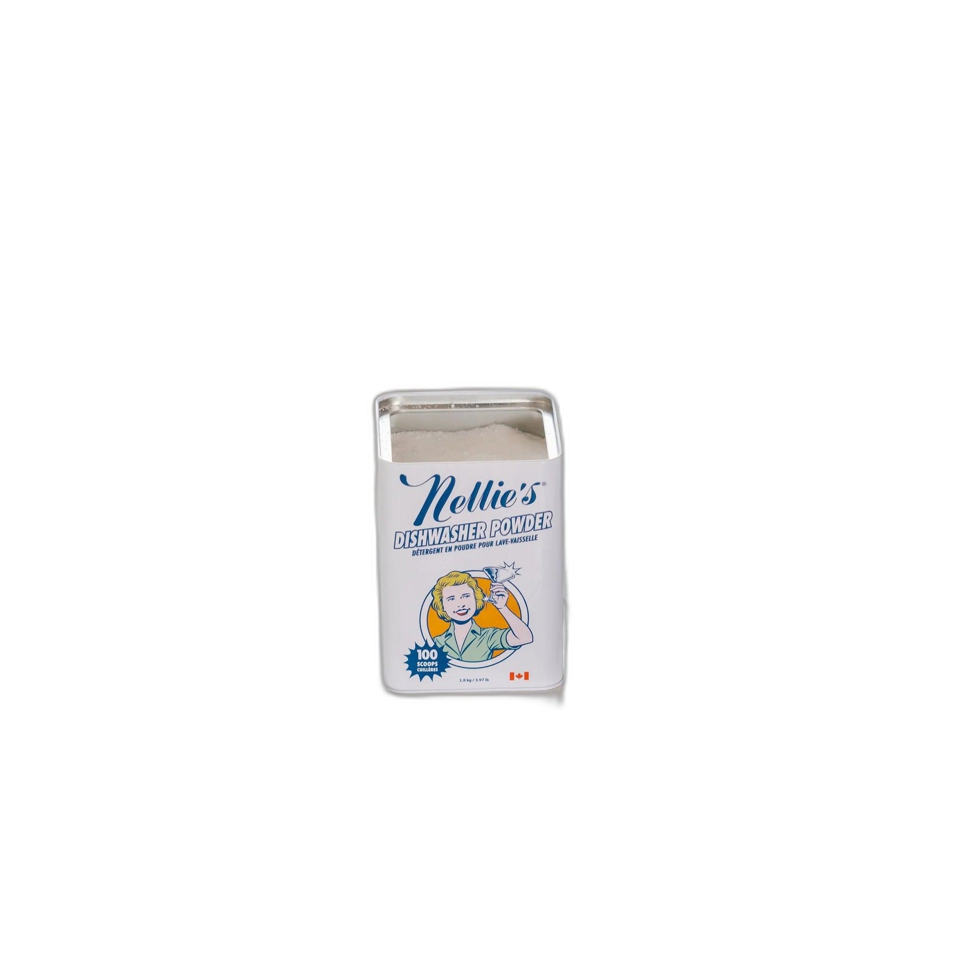 Nellie's Dishwasher Powder Tin, 100 Scoops