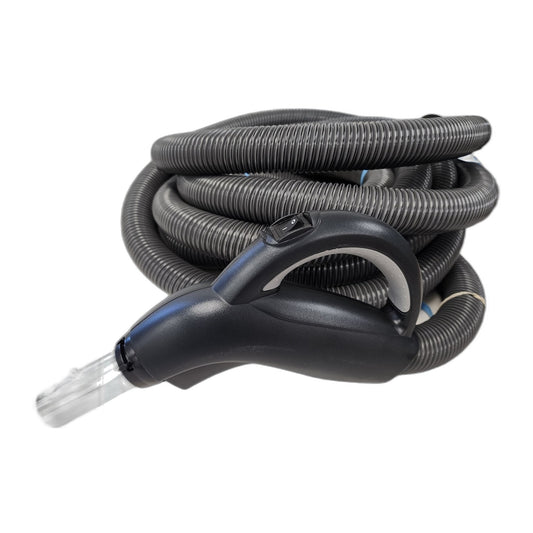 Progression Handle 35 ft Low Volt Button-Lock Central Vacuum Hose, Silver
