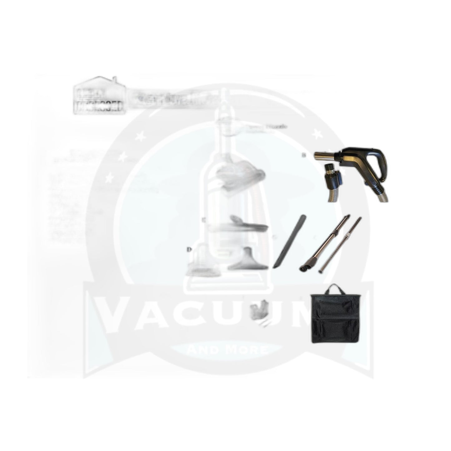 Clean Obsessed SEBO Central Vac Kit - 35' Direct-Connect Hose, 12" Black Powerhead