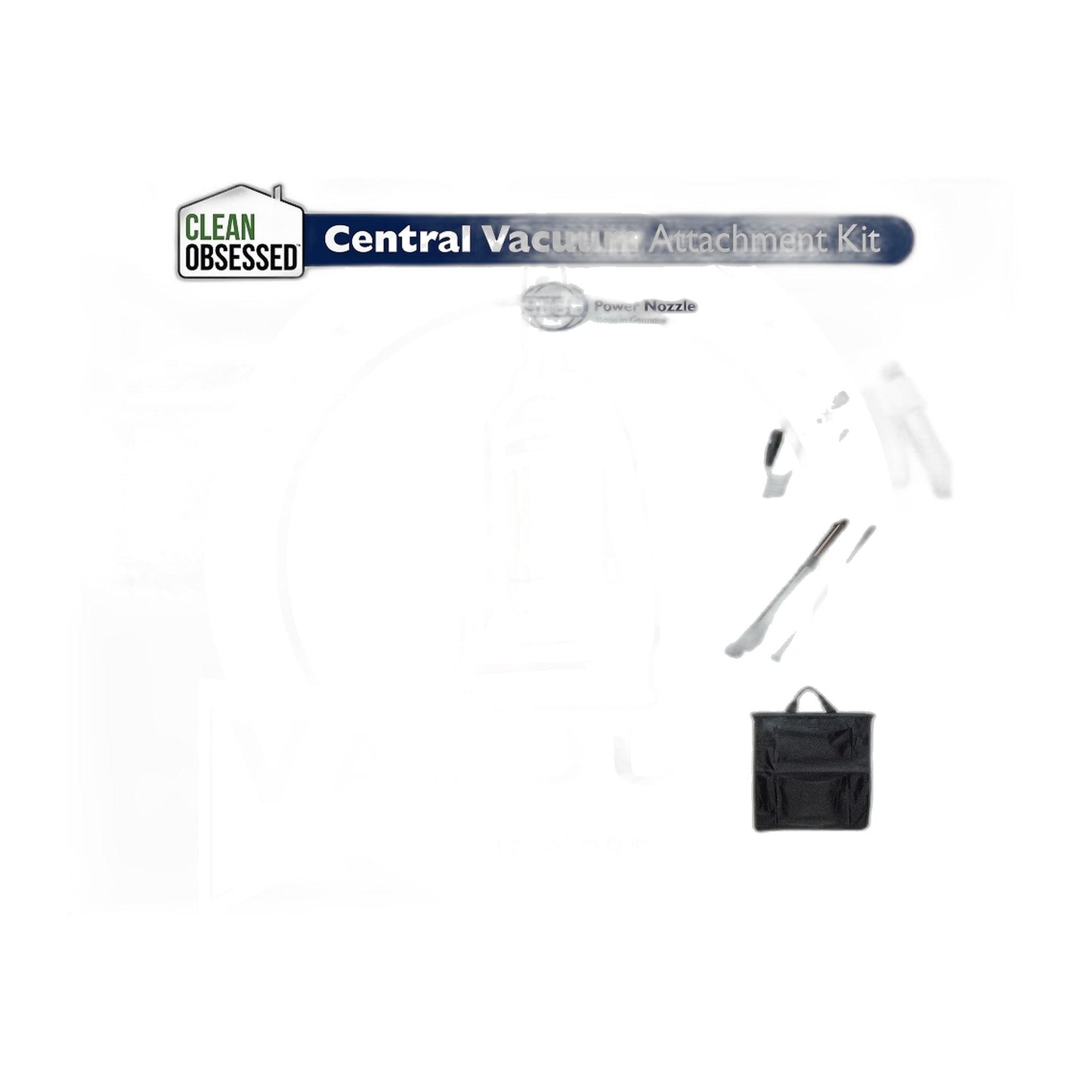 Clean Obsessed SEBO Central Vac Kit - 35' Pigtail Hose, 12" White Powerhead