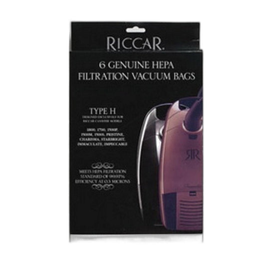 Riccar RHH-6 Type H HEPA Bags for 1700/1800 Canister, 6-Pack